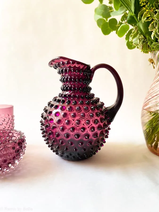 Kande i pindsvineglas 2 liter - mørk violet