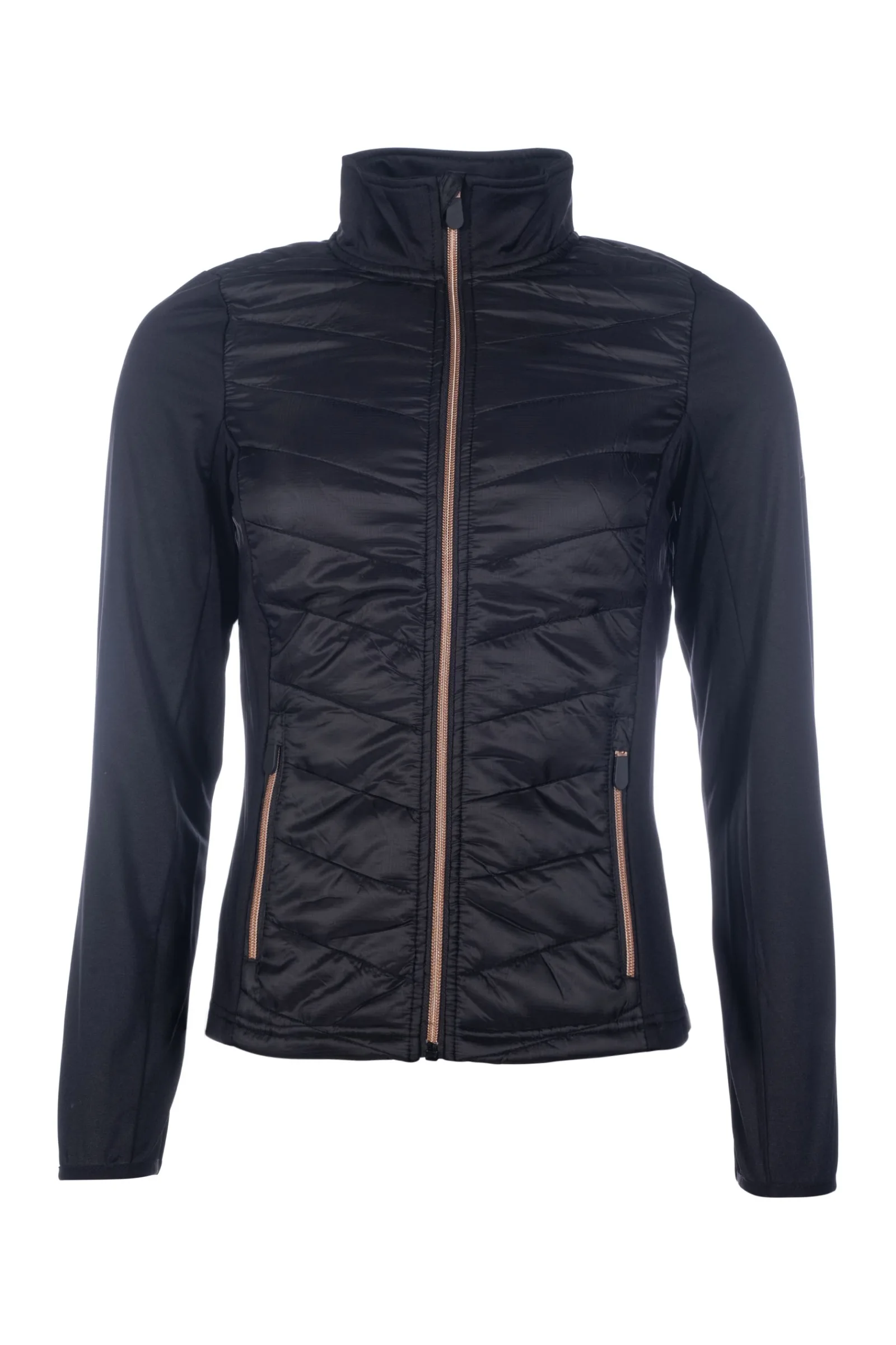 Jersey/Nylon jakke -Prag- STYLE - grå med rosegold , 128