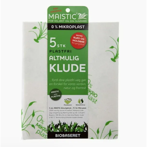 Maistic Altmuligklude uden mikroplast – miljøvenlige med print (5 stk)