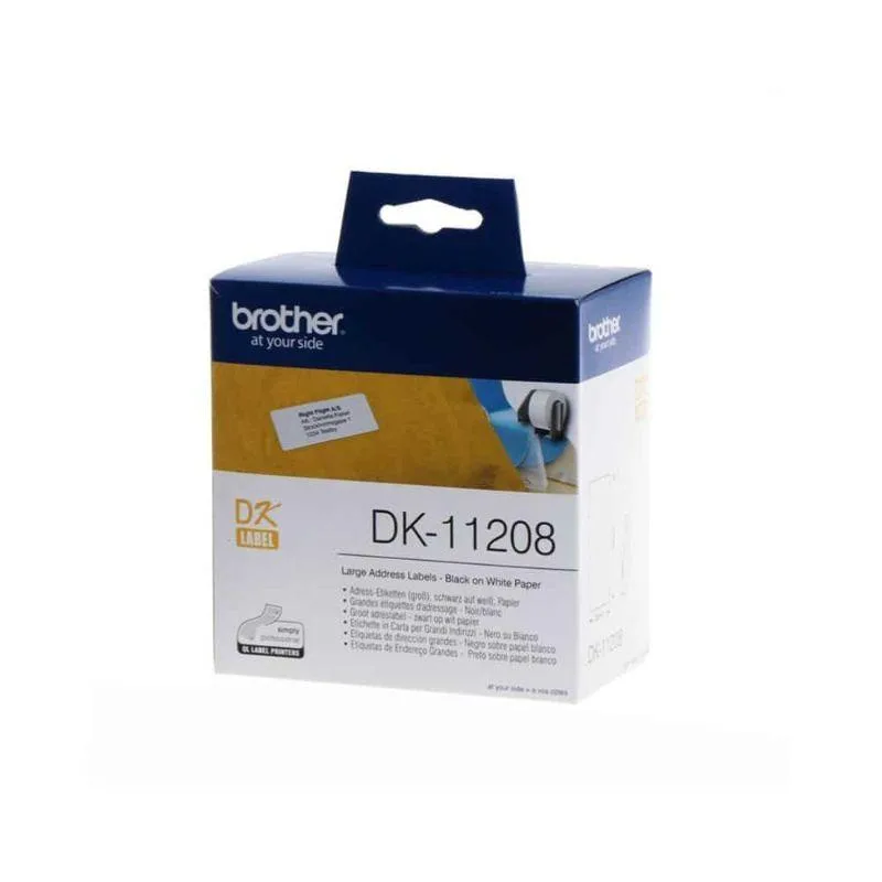Brother DK-11208 etiketbånd Sort på hvid
