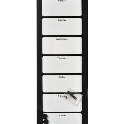 Ugeplantavle Whiteboard 20x60cm Engelsk Tekst