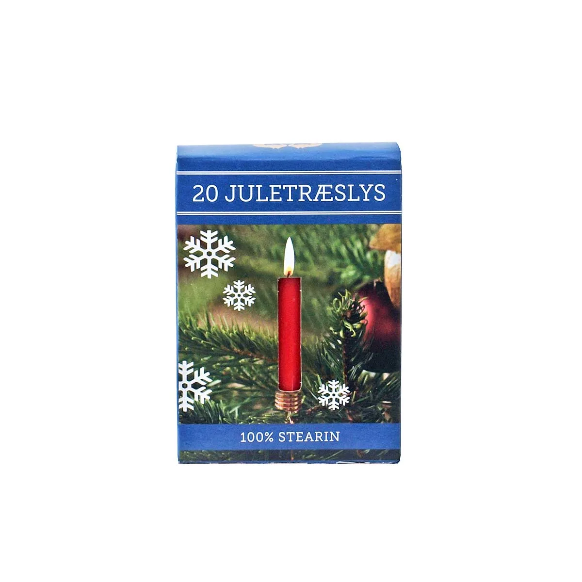 20 stk ren stearin juletræslys – Rød