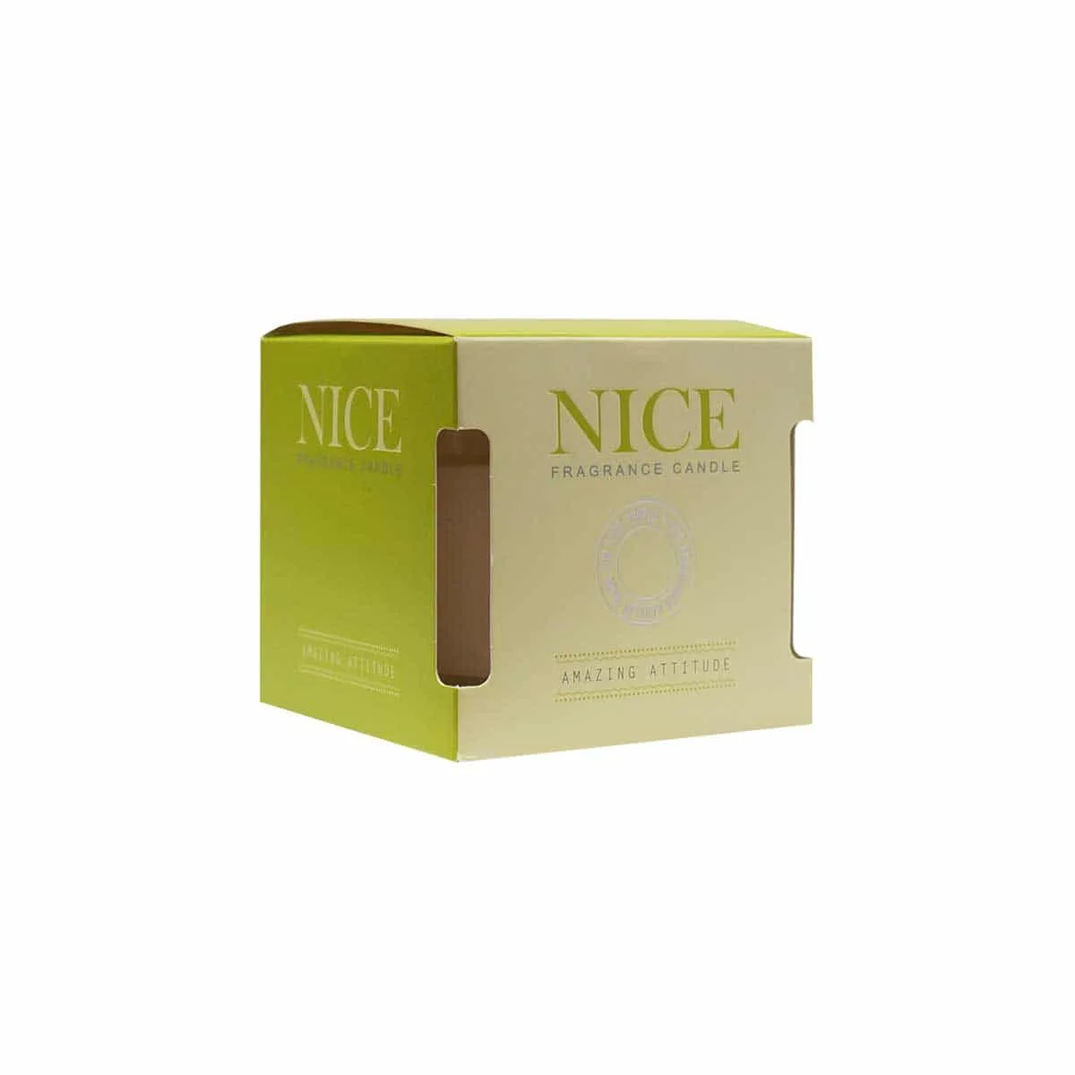 Stor glas "NICE" duft lys - Kiwi