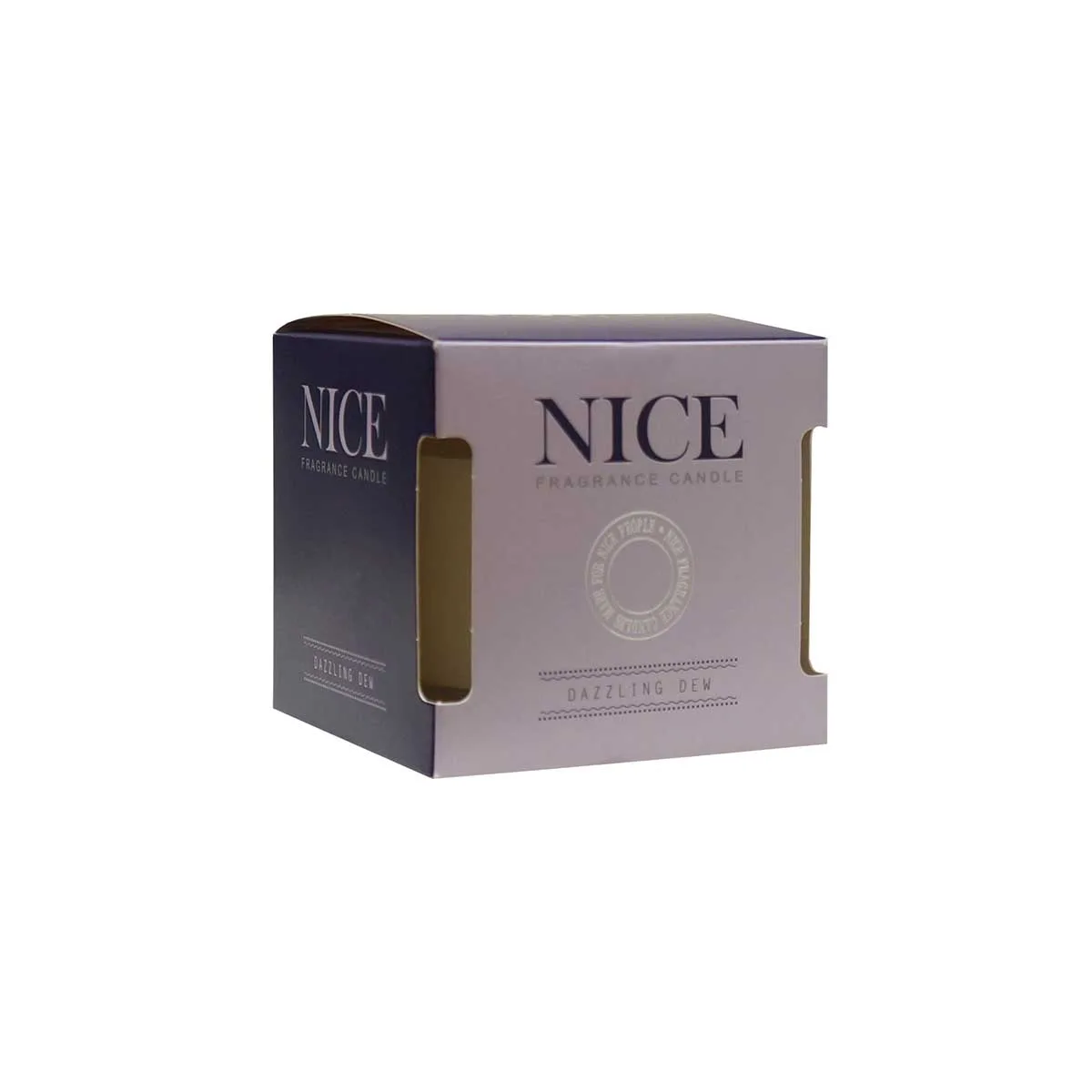 Stor glas "NICE" duft lys - Lilla