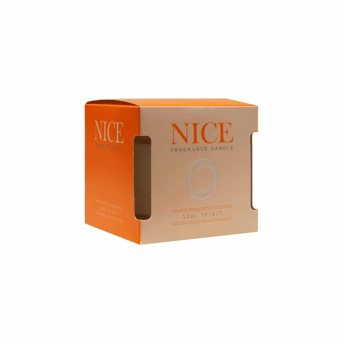 Stor glas "NICE" duft lys - Orange