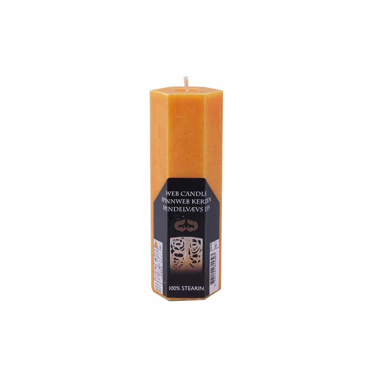 Spindelvævslys - Orange – 5x15cm
