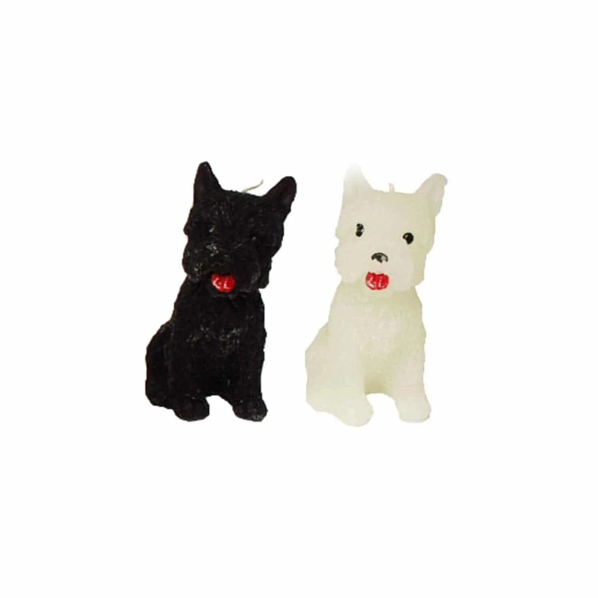 Hunde Figur Lys - Assorteret skotter – Hvid
