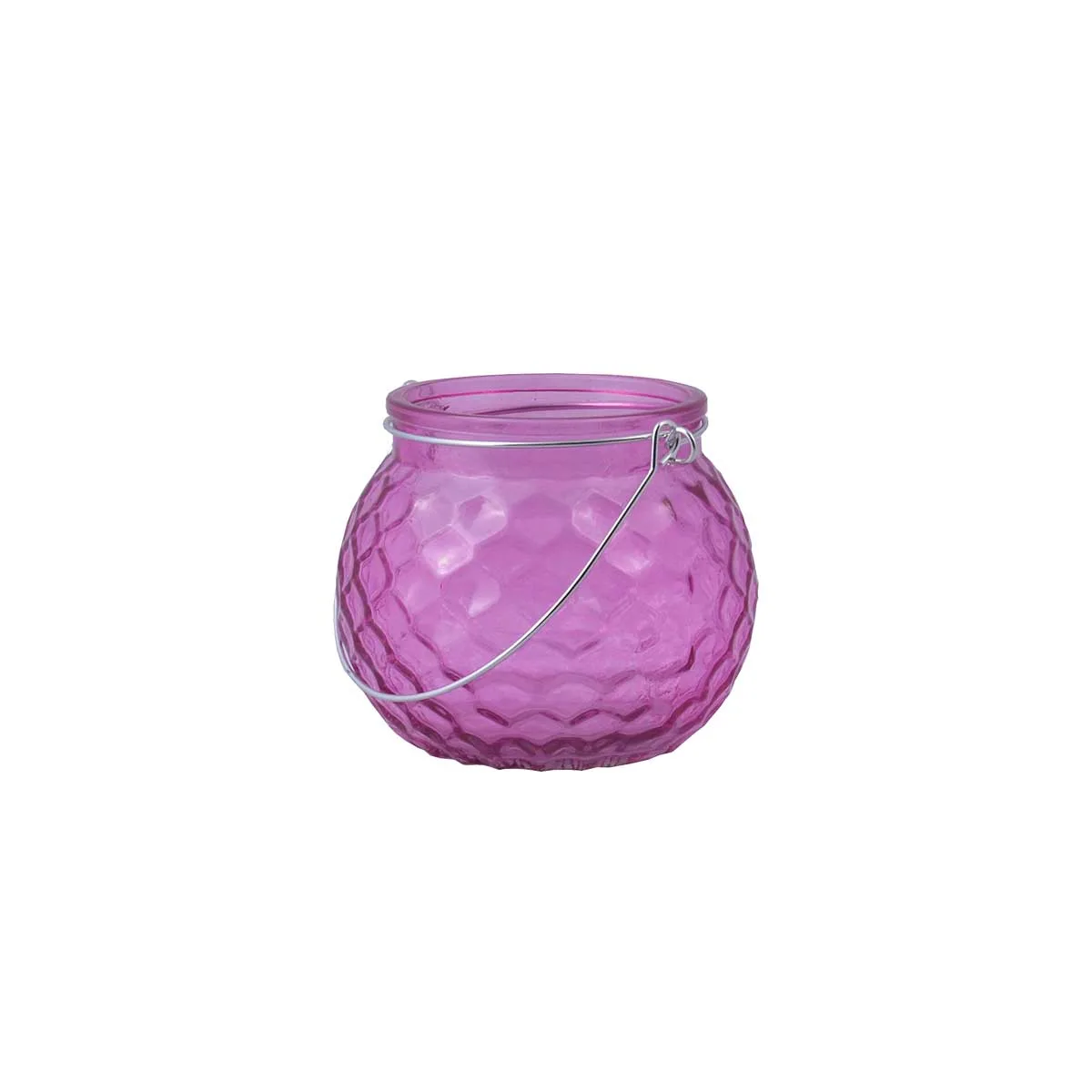 Glas m/aluhank & paraffin - Sommerfarver - Pink