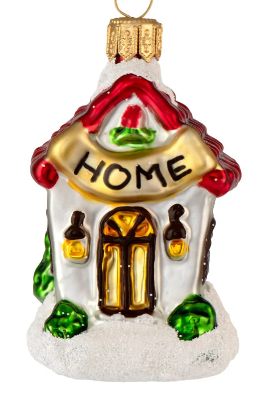 Hus med HOME skilt 6 cm