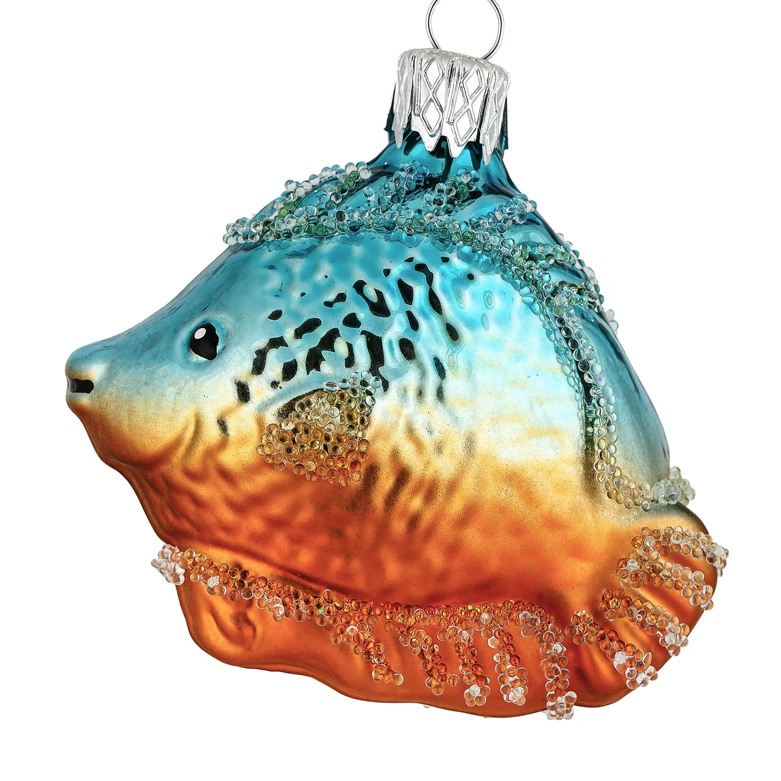 Fisk i blå og orange farver 6 cm